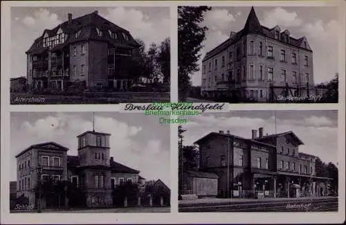 156701 AK Breslau Hundsfeld 1940 Bahnhof Schloss Altersheim St. Marien Stift