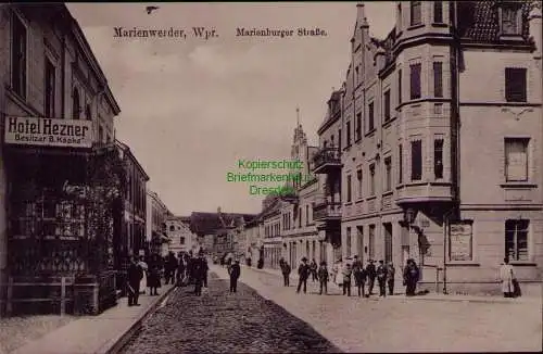 156721 AK Marienwerder Westpreußen Kwidzyn 1915 Marienburger Straße Hotel