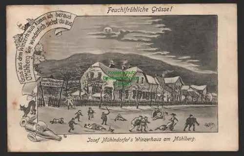 155354 AK Mühlberg im Weidlingau 1913Winzerhaus Josef Mühlndorfer Feuchtfröhlich