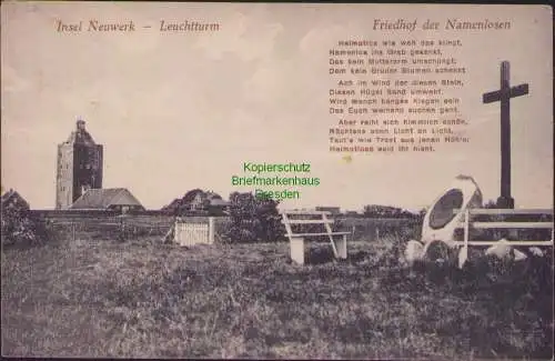 154793 AK Insel Neuwerk Leuchtturm Friedhof der Namenlosen 1921