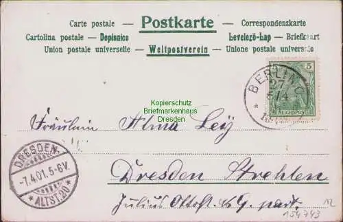 154743 AK Berlin 1901 Fröhliche Ostern Kind Ostereier Osterhase