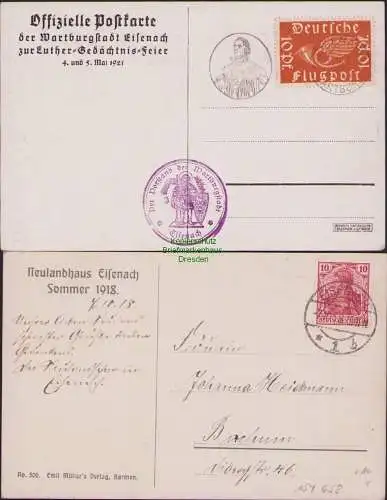 154658 2 AK Luther Gedächtnisfeier Eisenach 1921 Neulandhaus 1918 Künstlerkarte