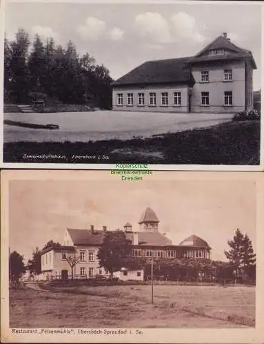 153468 2 AK Ebersbach Spreedorf i. Sa. 1941 Restaurant Felsenmühle 1931