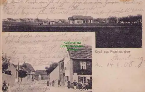 153391 AK Remkersleben 1908 Panorama Dorfstraße