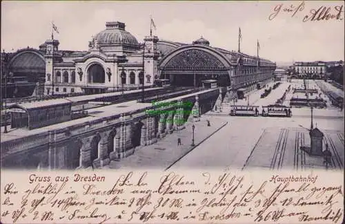 152941 AK Dresden Hauptbahnhof Wiener Platz 1904