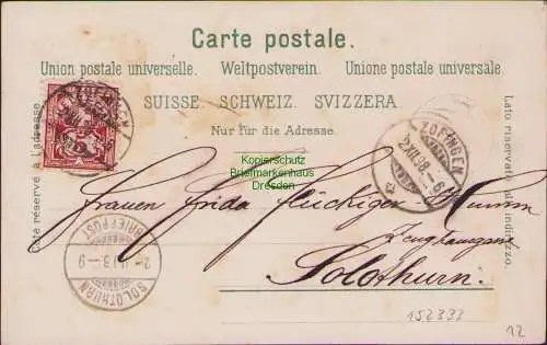 152333 AK Olten Kanton Solothurn Schweiz Litho 1898 Postamt Wartburg Säli