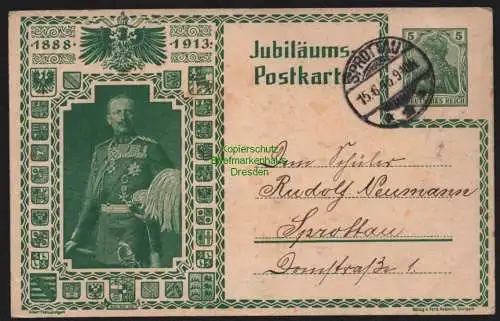 149628 AK Sprottau 1913  Privatganzsache DR