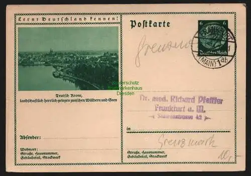 149586 Bildpostkarte Walcz Deutsch Krone 1934