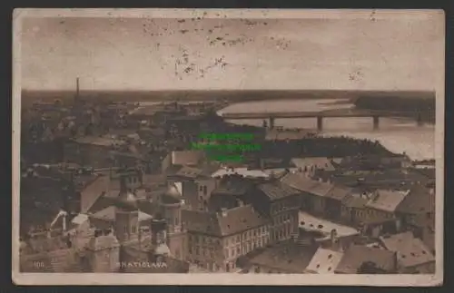 149162 AK Bratislava 1924 Fotokarte Panorama Brücke Donau Slovakei