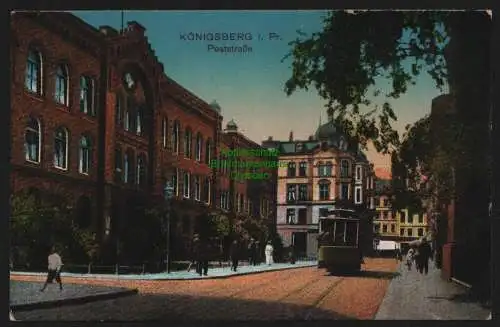 148790 AK Königsberg Pr. Poststraße Straßenbahn 1929