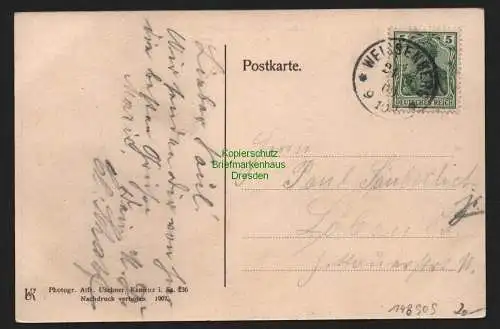 148909 AK Weissenberg Sa. vom Mühlberg gesehen 1907 1909