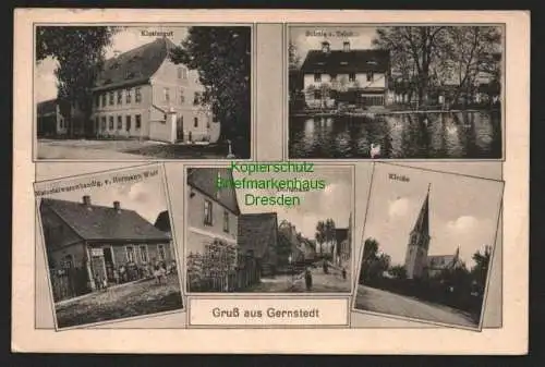 146304 AK Gernstedt 1919 Klostergut Schule teich Kirche Dorfstraße Hermann Wolf