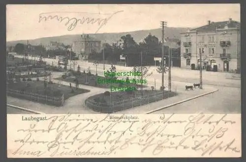 145907 AK Dresden Laubegast Bismarkplatz Gasthof zum Anker um 1900