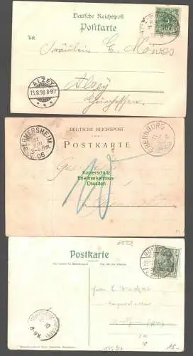 145917 3 AK Bad Münster am Stein Litho Hotel z. Schwan 1898 Anno 1442 Ebernburg