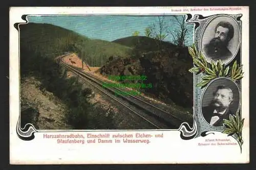 143981 AK Harzzahnradbahn um 1910 Einschnitt zw. Eichen- und Stauffenberg Abt