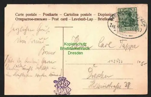 143797 AK Gera Johanniskirche uns Schule 1905 Bahnpost Berlin - Eisenach