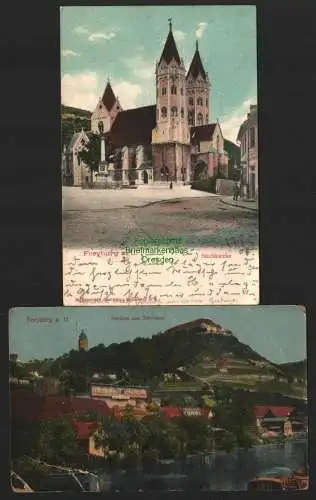 143258 2 AK Freyburg Unstrut Stadtkirche 1908 Schloss mit Jahnhaus 1918