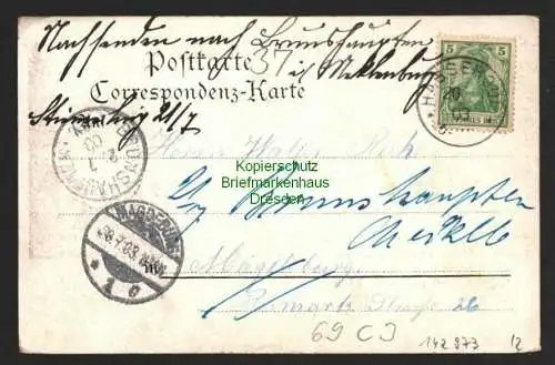 142973 AK Gruss vom Hartenberge Waldhaus bei Hasserode 1903