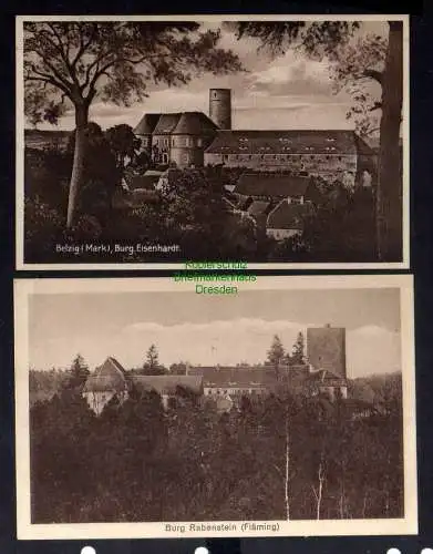 132383 2 AK Belzig Mark Burg Eisenhardt 1928 Burg Rabenstein Fläming Gasthaus