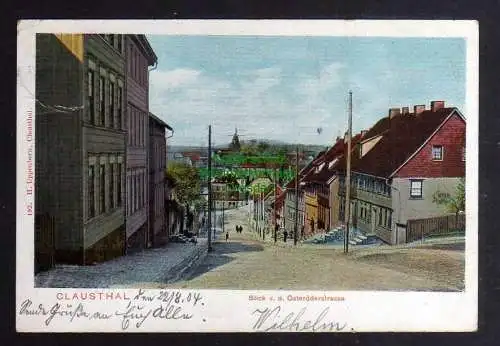 128843 AK Clausthal 1904 Blick von der Osterröderstrasse