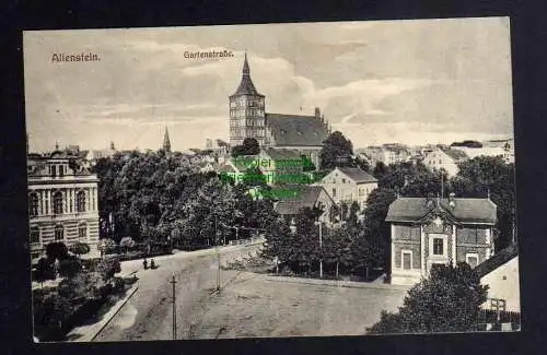 125703 Ansichtskarte Allenstein Olsztyn Ostpreußen Gartenstraße Feldpost 1915