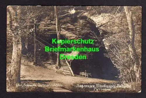 119325 Ansichtskarte Livländische Schweiz Lettland Gutmannshöhle um 1925