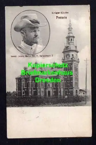 119141 Ansichtskarte Krüger Kirche Pretoria Südafrika 1908 Komdt. Jooste Berlin SW 11