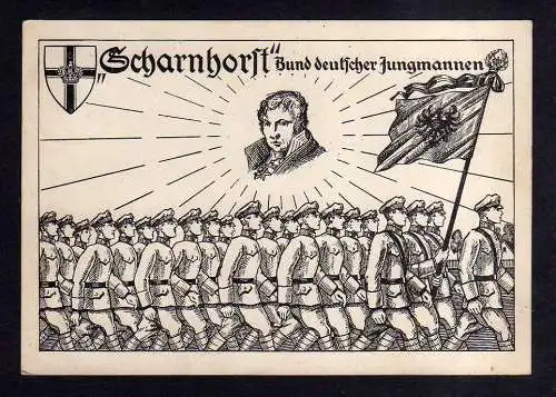 115396 Ansichtskarte Militär Scharnhorst Bund deutscher Jungmannen Propaganda 1932 Meuselwi