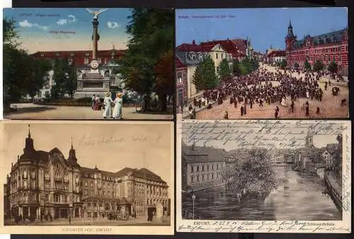 115613 7 Ansichtskarte Erfurt Anger Schlosserbrücke Hotel Erfurter Hof lehmannsbrücke Cafe