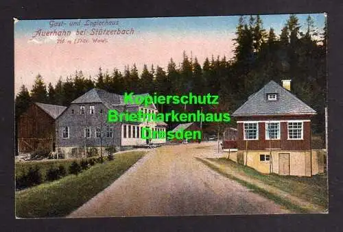 114757 AK Auerhahn bei Stützerbach Thür. Wald Gasthaus Logierhaus 1919