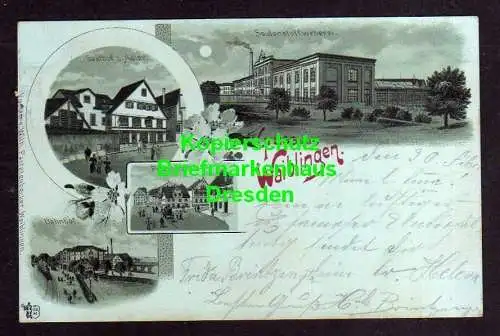 114425 AK Waiblingen Litho 1901 Gasthof z. Adler Seidenstoffweberei Postplatz Ba