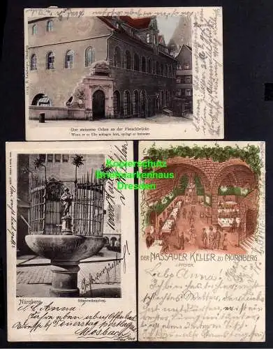 114411 7 AK Nürnberg Litho 1903 Restaurant Nassauer Keller Gänsemännchen Steiner