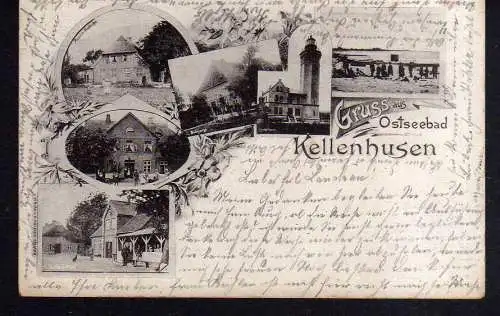 112696 Ansichtskarte Kellenhusen 1901 Pension Andacht Bokhorst Leuchtturm Wintershof Gastho