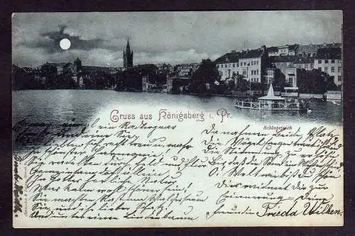 112756 Ansichtskarte Königsberg i. Pr. Schlossteich Mondscheinkarte 1903