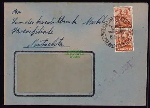 B18382 Brief Neubrandenburg 1948  SST 700 Jahrfeier Behördenpost