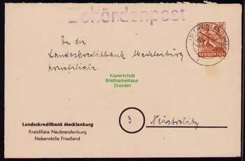 B18348 Brief Friedland Meckl. 1948   Behördenpost