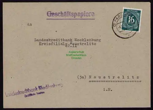 B18399 Brief Parchim 1947   Geschäftspapiere