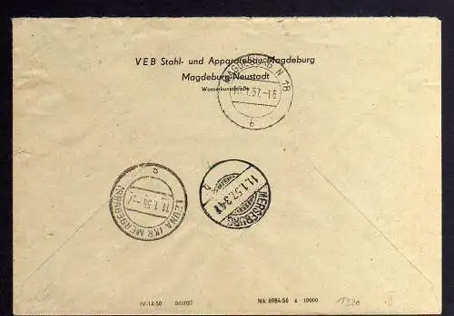 B1830 DDR ZKD 7 Brief Magdeburg Neustadt VEB Stahl und Apparatebau geprüft BPP n