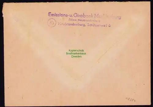 B18384 Brief Neubrandenburg 1949   Behördenpost