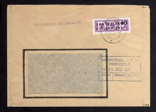 B1837 DDR ZKD 8 Brief VEB Mähdrescherwerk Weimar geprüft BPP nach Zwickau - Stem