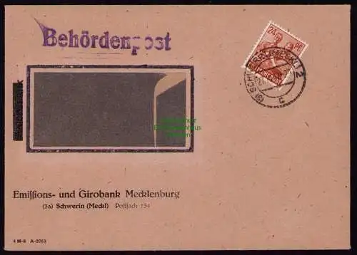 B18448 Brief Schwerin Meckl. 1947   Behördenpost