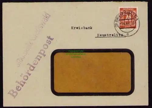 B18355 Brief Greifswald 1947   Behördenpost