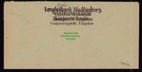 B18472 Brief Torgelow 1947   Behördenpost