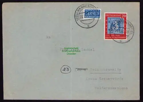 B18557 BRD Deutschland 1951 Brief Mi. 114  Hankensbüttel  nach Heinschenwalde