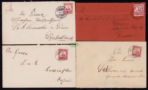 B18554 Kamerun Victoria 1909 Duala 1910   4x Brief Schuhwaren Versandhaus Dessau