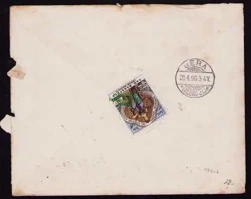 B18607 Brief Deutsches Reich DR 47 Leipzig Reudnitz Perfin Firmenlochung C. M.