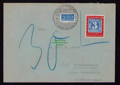 B18558 BRD Deutschland 1951 Brief Mi. 114  Hankensbüttel  nach Heinschenwalde