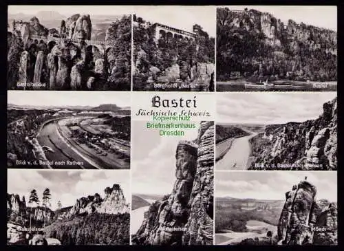 B18657 DDR Privatganzsache 10 Pfg FJP Bastei Fotokarte PP 5 gebraucht 1961