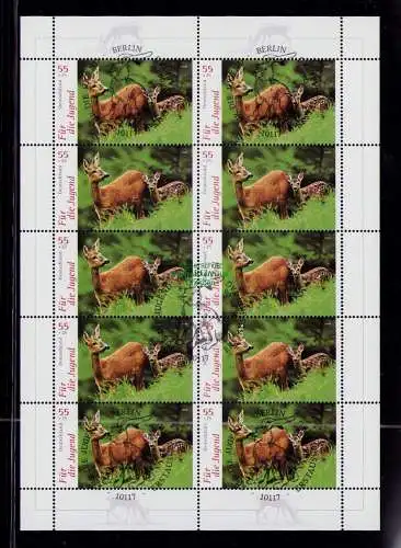 B18924 Deutschland 2006 Mi. 2539 - 2543 Jugend Tiere Zehnerbogen gestempelt / **