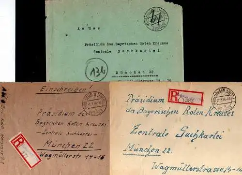 B2108 7x Brief SBZ Gebühr bezahlt 1946 Mühlhausen Thür. Zensur Kriegsgefangenens